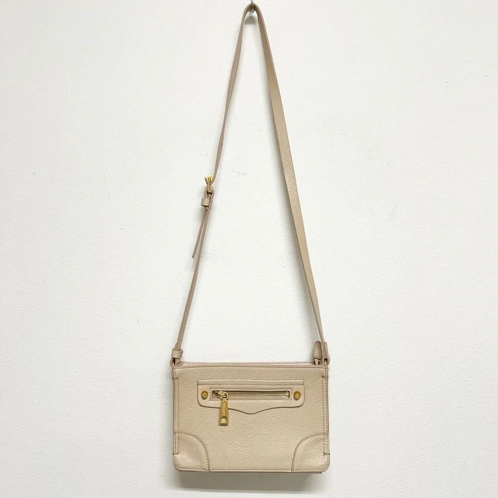 Rebecca Minkoff Womens Sand Dune Tan Square Regan Leather Crossbody Bag